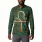 Sobek Crocodile Warrior Button Sweatshirt with Ankh Ancient Egyptian Motif in Emerald
