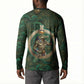 Sobek Crocodile Warrior Button Sweatshirt with Ankh Ancient Egyptian Motif in Emerald