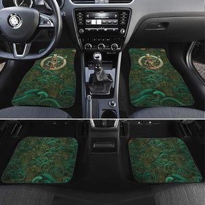 Sobek Crocodile Warrior Car Mats with Ankh Ancient Egyptian Motif in Emerald