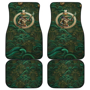 Sobek Crocodile Warrior Car Mats with Ankh Ancient Egyptian Motif in Emerald