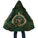 Sobek Crocodile Warrior Cloak with Ankh Ancient Egyptian Motif in Emerald