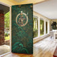 Sobek Crocodile Warrior Door Cover with Ankh Ancient Egyptian Motif in Emerald