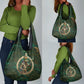 Sobek Crocodile Warrior Grocery Bag with Ankh Ancient Egyptian Motif in Emerald