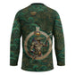 Sobek Crocodile Warrior Hockey Jersey with Ankh Ancient Egyptian Motif in Emerald