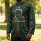 Sobek Crocodile Warrior Hockey Jersey with Ankh Ancient Egyptian Motif in Emerald