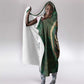 Sobek Crocodile Warrior Hooded Blanket with Ankh Ancient Egyptian Motif in Emerald