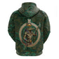 Sobek Crocodile Warrior Hoodie with Ankh Ancient Egyptian Motif in Emerald