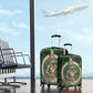 Sobek Crocodile Warrior Luggage Cover with Ankh Ancient Egyptian Motif in Emerald