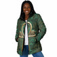 Sobek Crocodile Warrior Padded Jacket with Ankh Ancient Egyptian Motif in Emerald