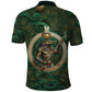 Sobek Crocodile Warrior Polo Shirt with Ankh Ancient Egyptian Motif in Emerald