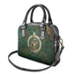 Sobek Crocodile Warrior Shoulder Handbag with Ankh Ancient Egyptian Motif in Emerald