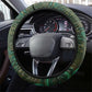 Sobek Crocodile Warrior Steering Wheel Cover with Ankh Ancient Egyptian Motif in Emerald