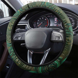 Sobek Crocodile Warrior Steering Wheel Cover with Ankh Ancient Egyptian Motif in Emerald