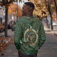 Sobek Crocodile Warrior Sweatshirt with Ankh Ancient Egyptian Motif in Emerald