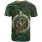 Sobek Crocodile Warrior T shirt with Ankh Ancient Egyptian Motif in Emerald