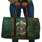 Sobek Crocodile Warrior Travel Bag with Ankh Ancient Egyptian Motif in Emerald
