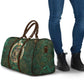 Sobek Crocodile Warrior Travel Bag with Ankh Ancient Egyptian Motif in Emerald