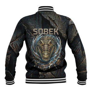 Sobek Egypt Baseball Jacket with Crocodile Head Water Symbolism Ancient Guardian