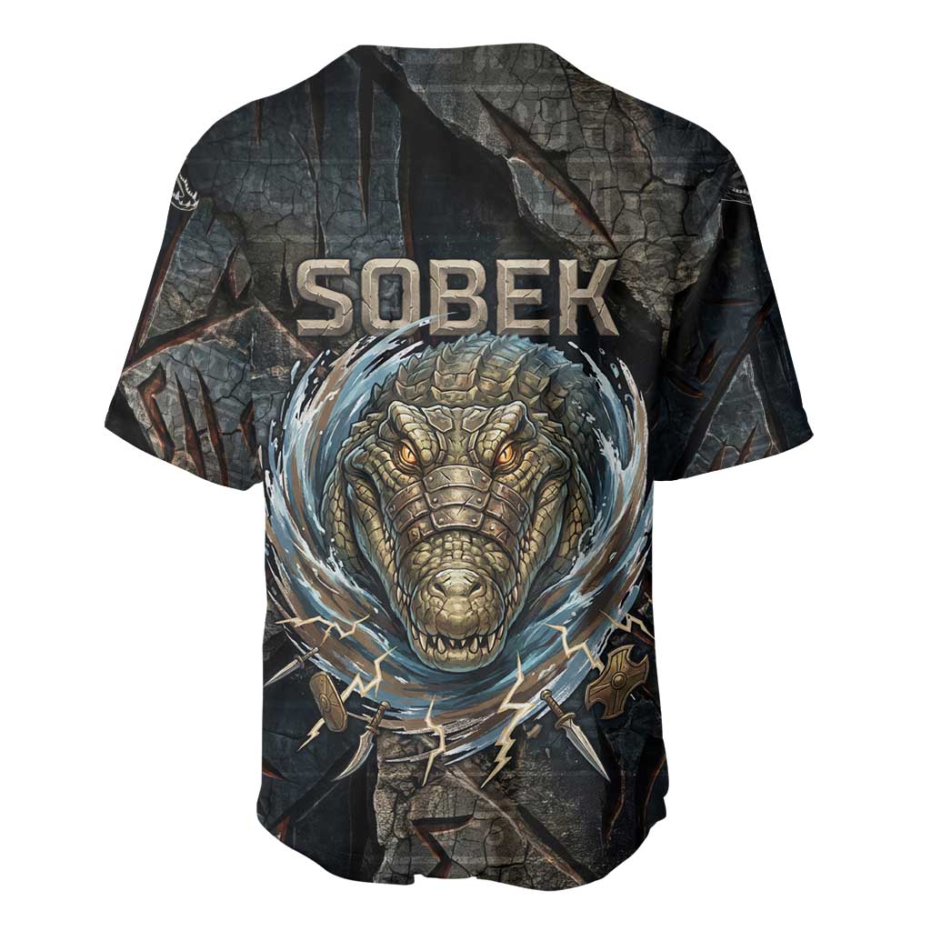 Sobek Egypt Baseball Jersey with Crocodile Head Water Symbolism Ancient Guardian