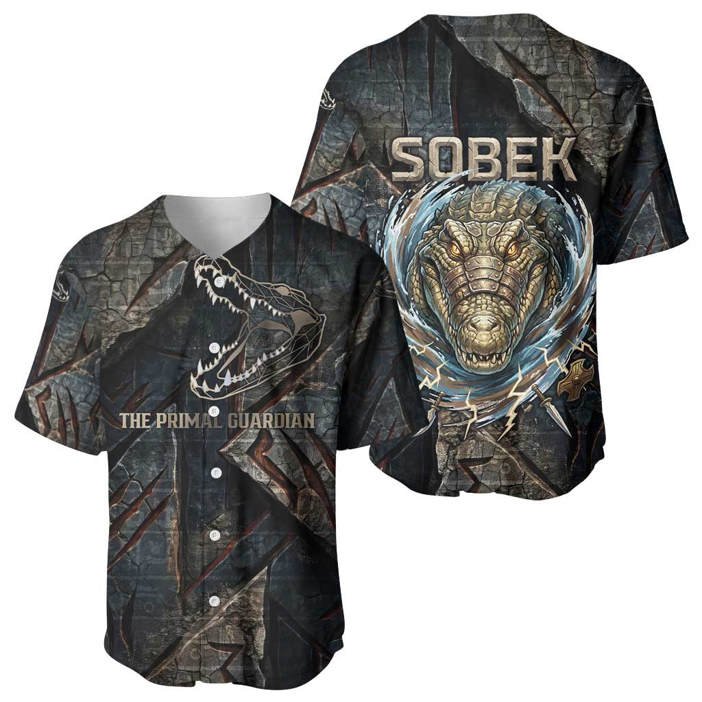 Sobek Egypt Baseball Jersey with Crocodile Head Water Symbolism Ancient Guardian