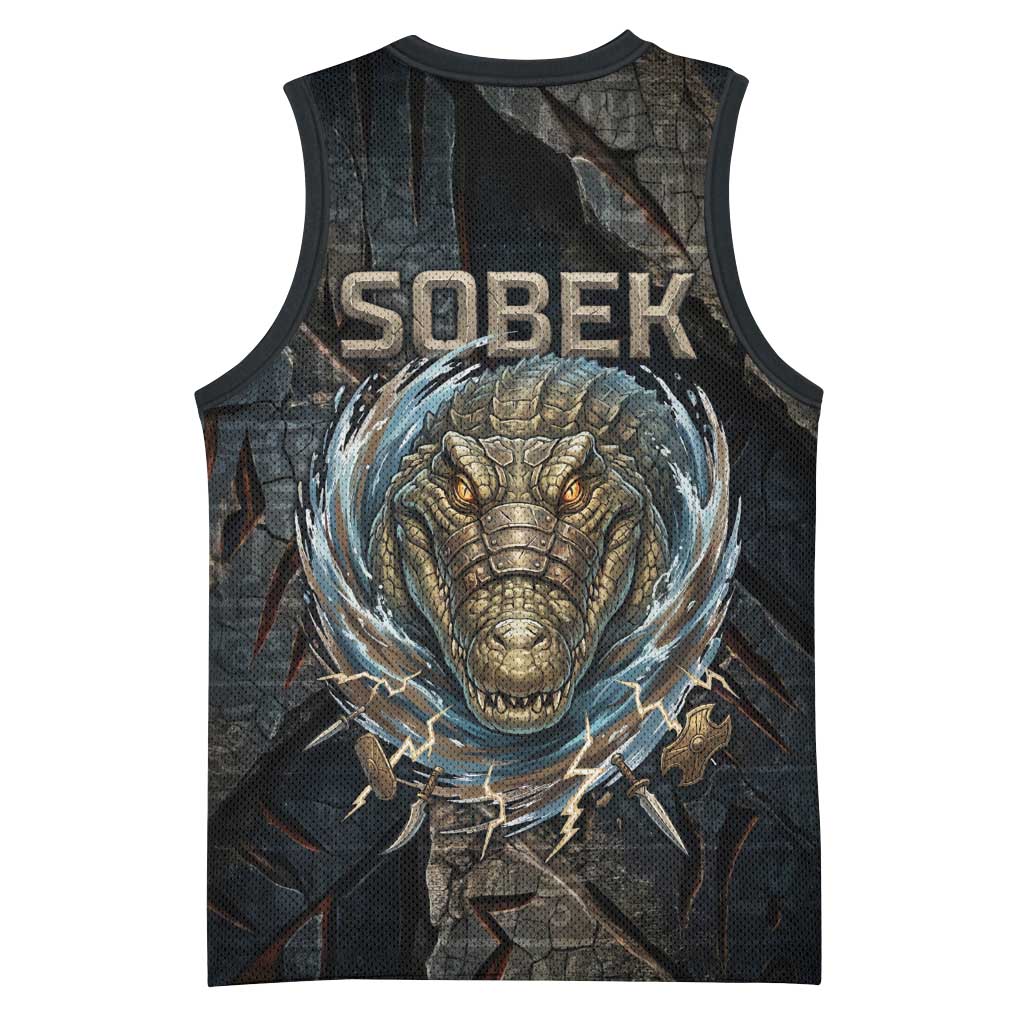 Sobek Egypt Basketball Jersey with Crocodile Head Water Symbolism Ancient Guardian