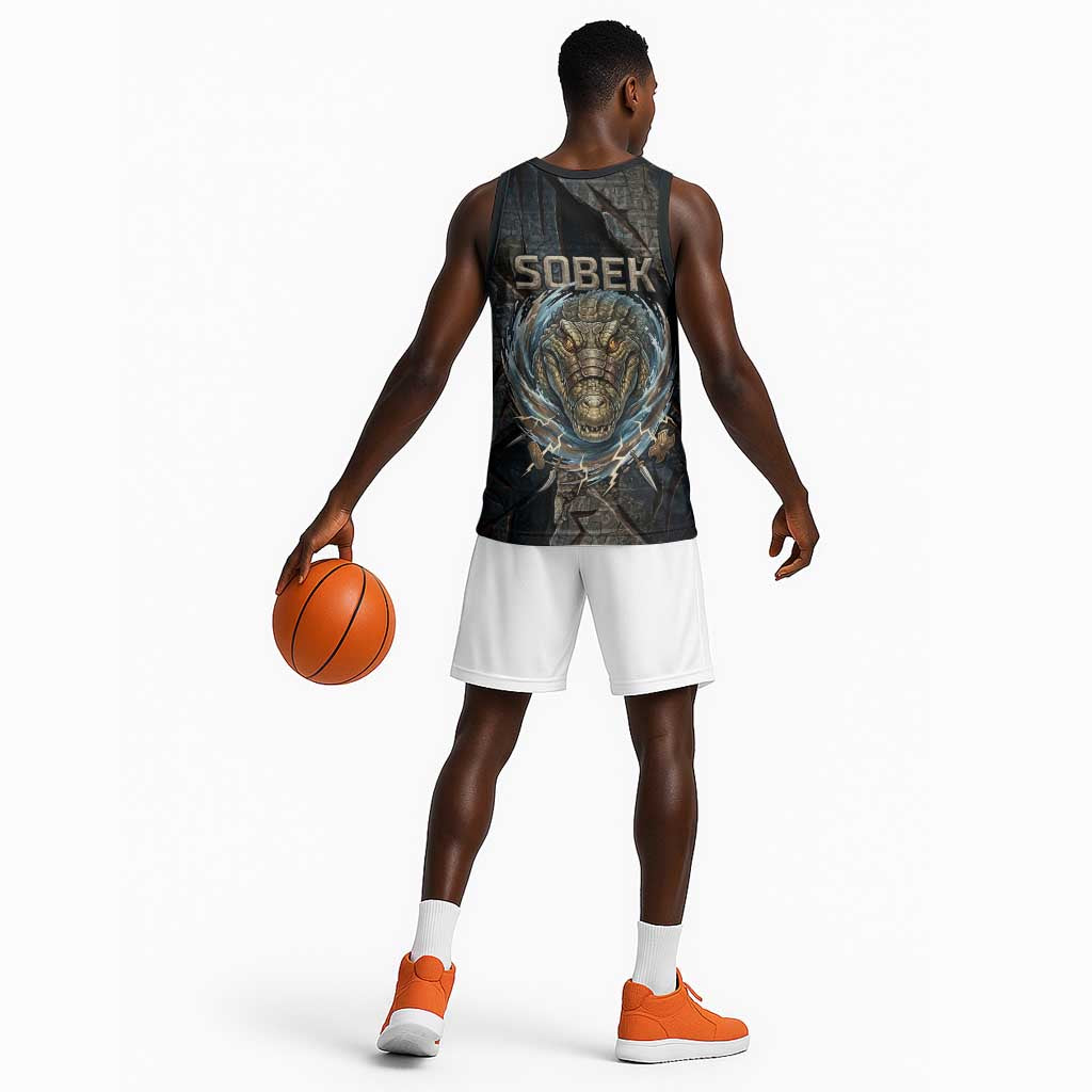 Sobek Egypt Basketball Jersey with Crocodile Head Water Symbolism Ancient Guardian