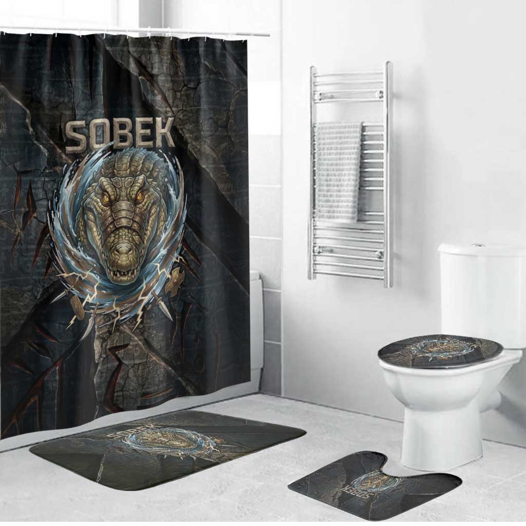 Sobek Egypt Bathroom Set with Crocodile Head Water Symbolism Ancient Guardian