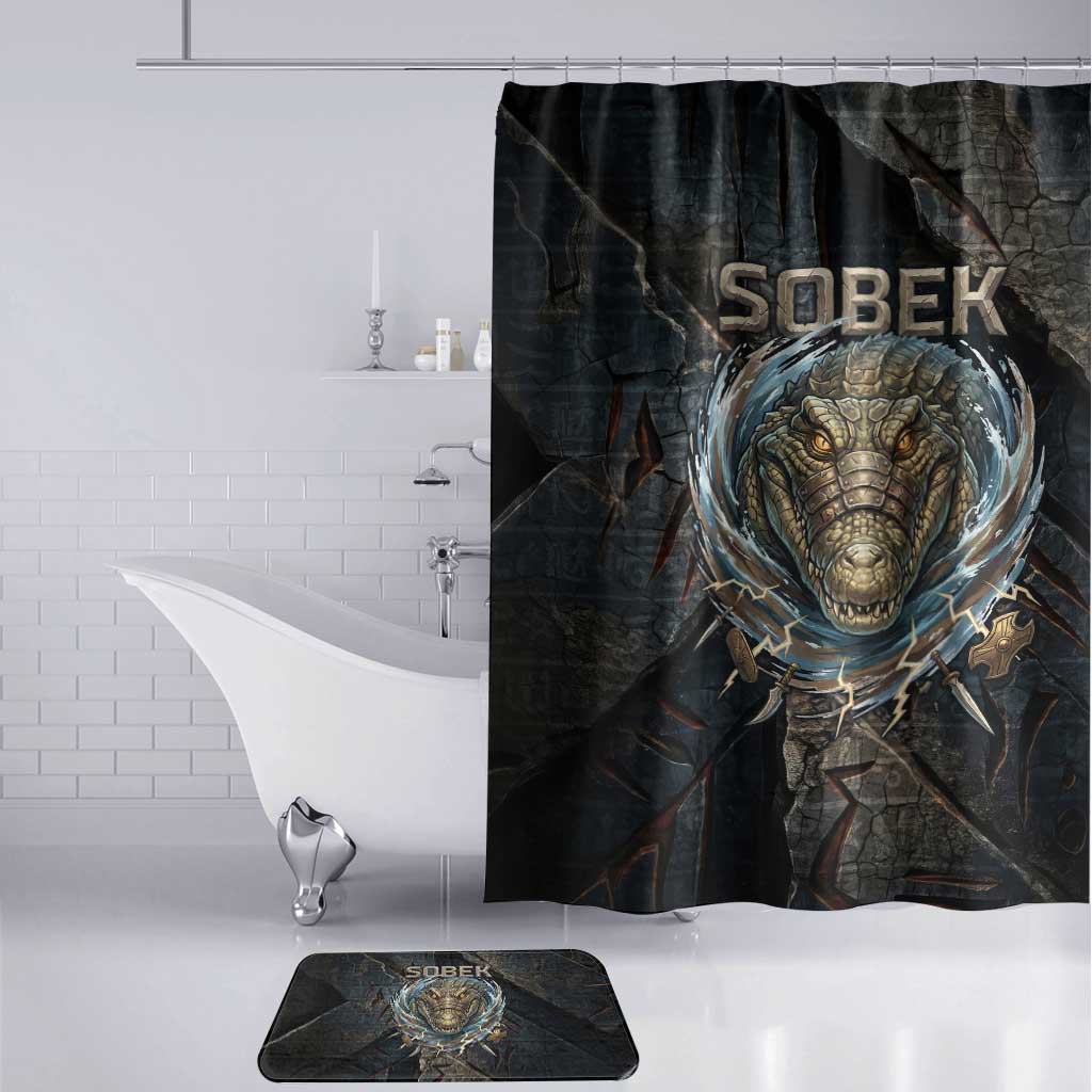 Sobek Egypt Bathroom Set with Crocodile Head Water Symbolism Ancient Guardian