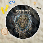 Sobek Egypt Beach Blanket with Crocodile Head Water Symbolism Ancient Guardian