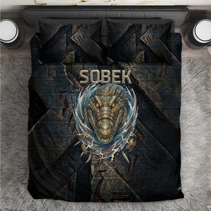 Sobek Egypt Bedding Set with Crocodile Head Water Symbolism Ancient Guardian