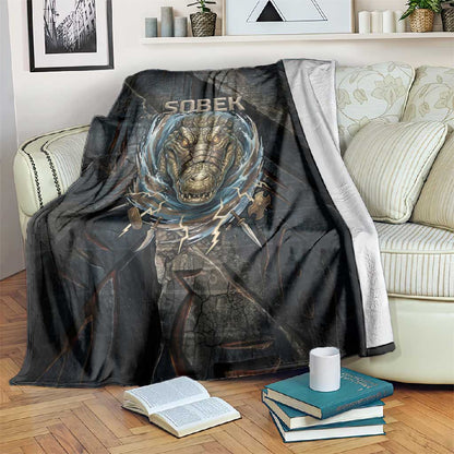 Sobek Egypt Blanket with Crocodile Head Water Symbolism Ancient Guardian