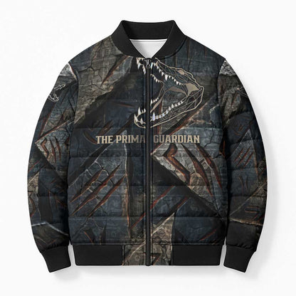 Sobek Egypt Bomber Puffer Jacket with Crocodile Head Water Symbolism Ancient Guardian