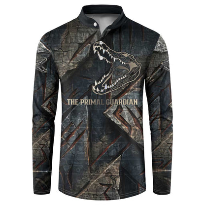 Sobek Egypt Button Sweatshirt with Crocodile Head Water Symbolism Ancient Guardian
