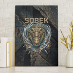 Sobek Egypt Canvas Wall Art with Crocodile Head Water Symbolism Ancient Guardian