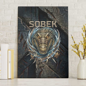 Sobek Egypt Canvas Wall Art with Crocodile Head Water Symbolism Ancient Guardian
