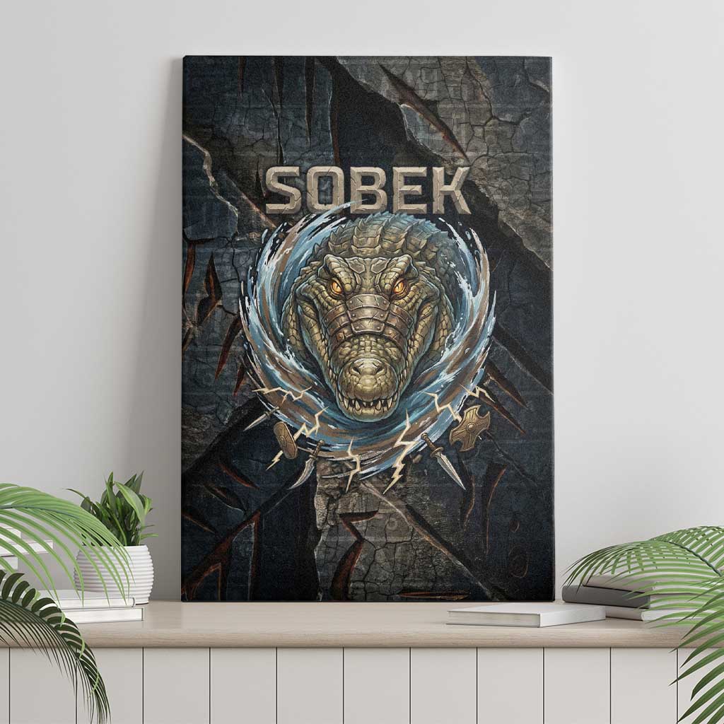 Sobek Egypt Canvas Wall Art with Crocodile Head Water Symbolism Ancient Guardian