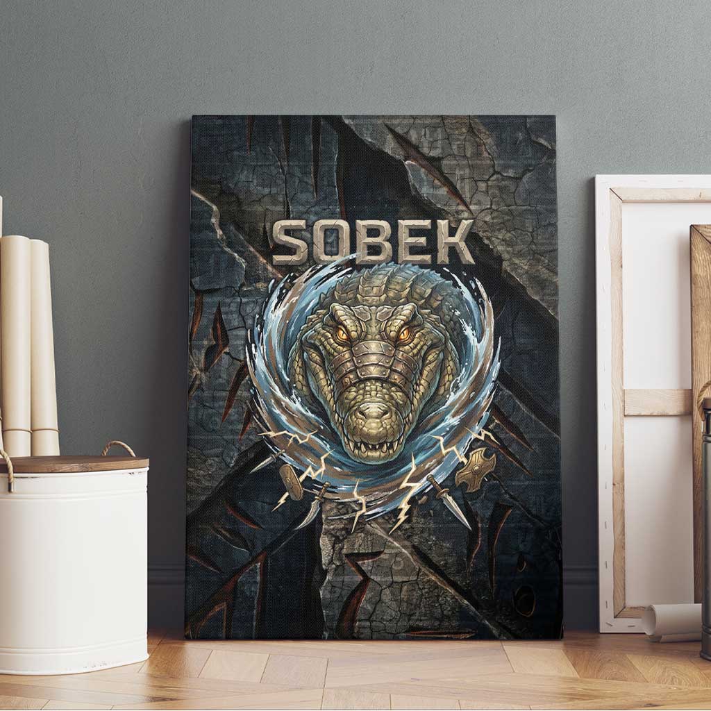 Sobek Egypt Canvas Wall Art with Crocodile Head Water Symbolism Ancient Guardian