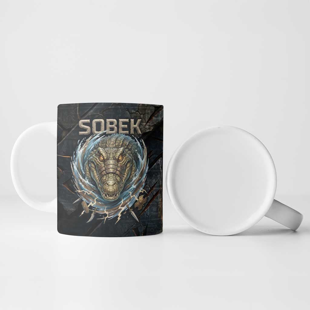 Sobek Egypt Ceramic Mug with Crocodile Head Water Symbolism Ancient Guardian