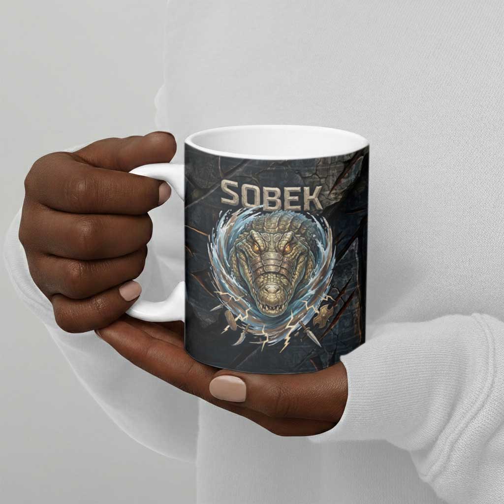 Sobek Egypt Ceramic Mug with Crocodile Head Water Symbolism Ancient Guardian