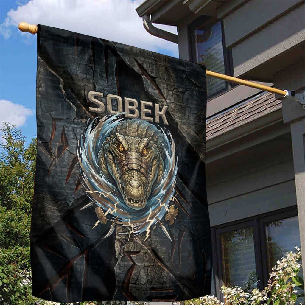 Sobek Egypt Garden Flag with Crocodile Head Water Symbolism Ancient Guardian