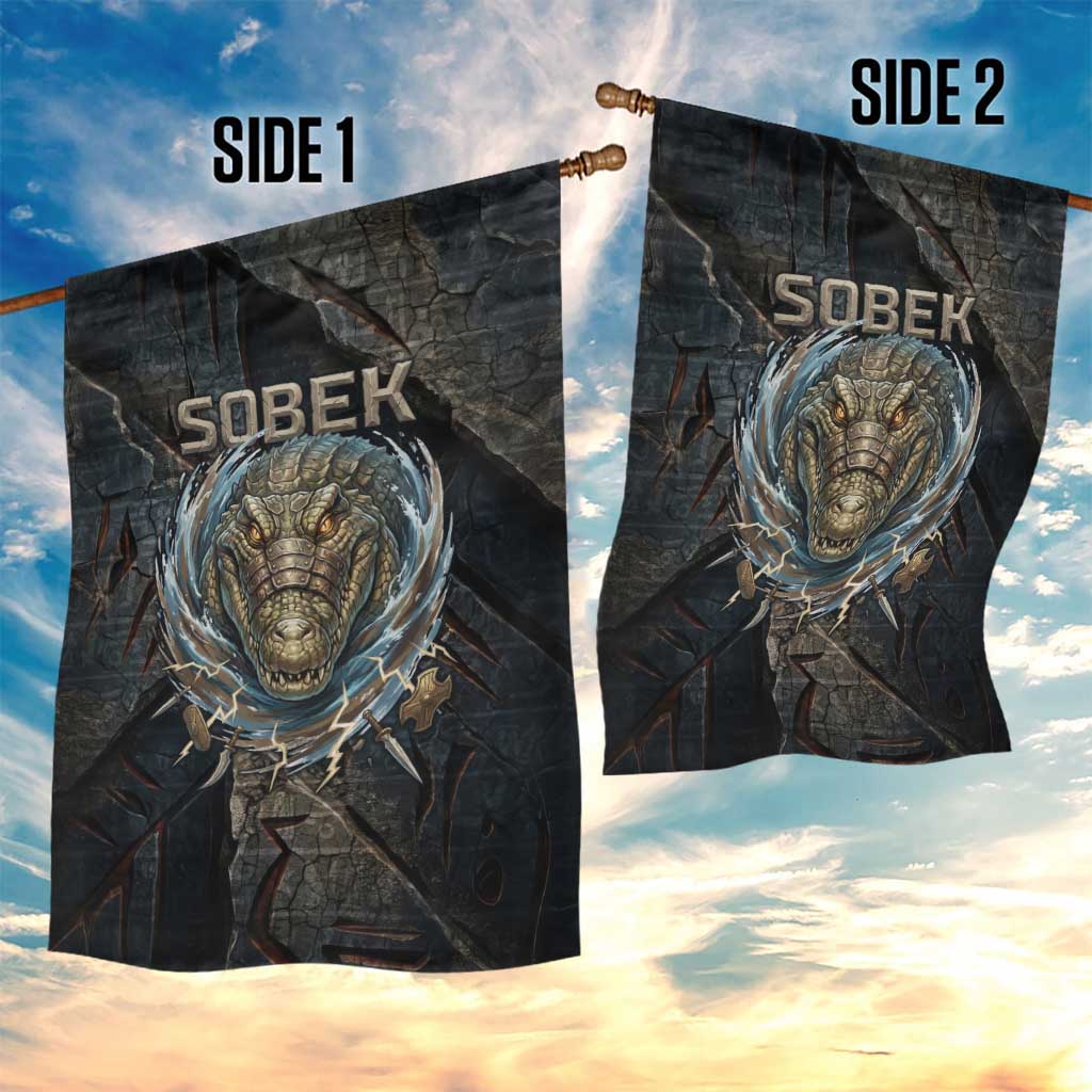Sobek Egypt Garden Flag with Crocodile Head Water Symbolism Ancient Guardian
