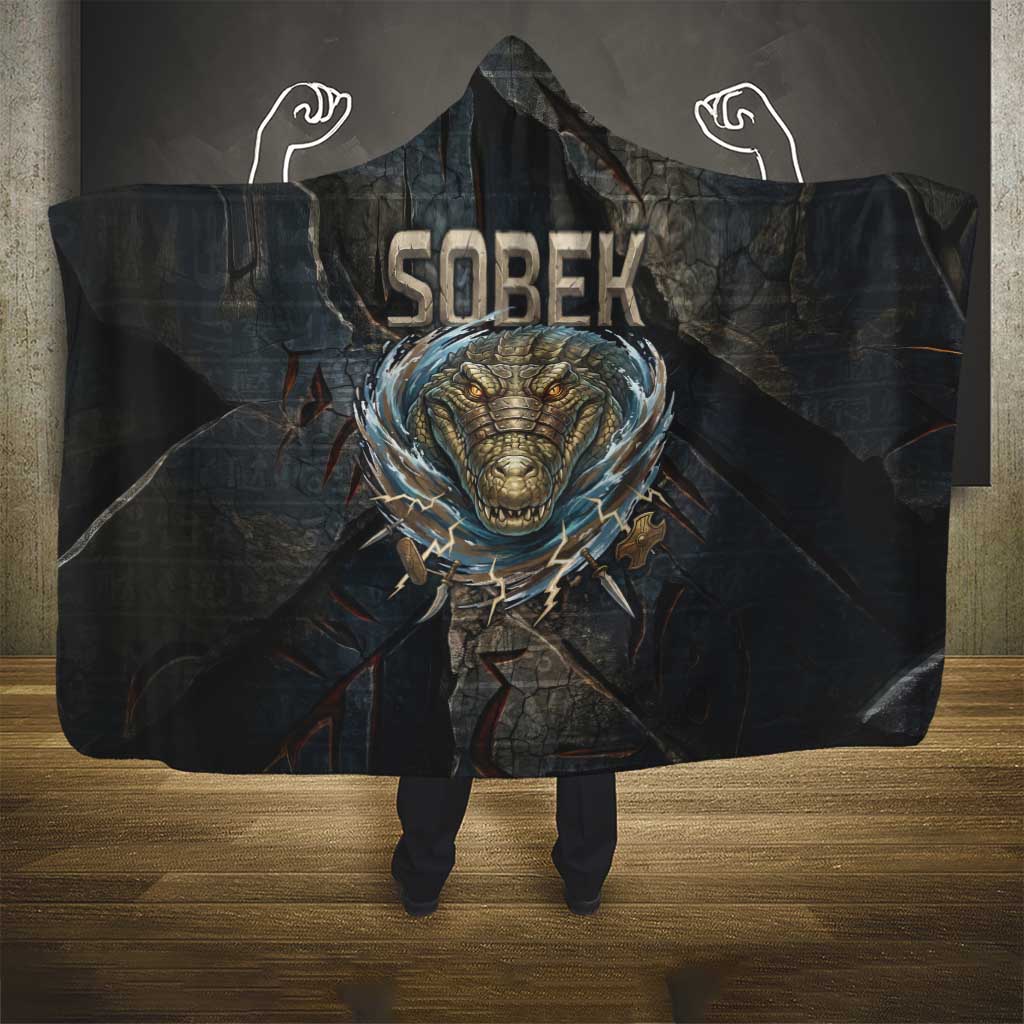 Sobek Egypt Hooded Blanket with Crocodile Head Water Symbolism Ancient Guardian