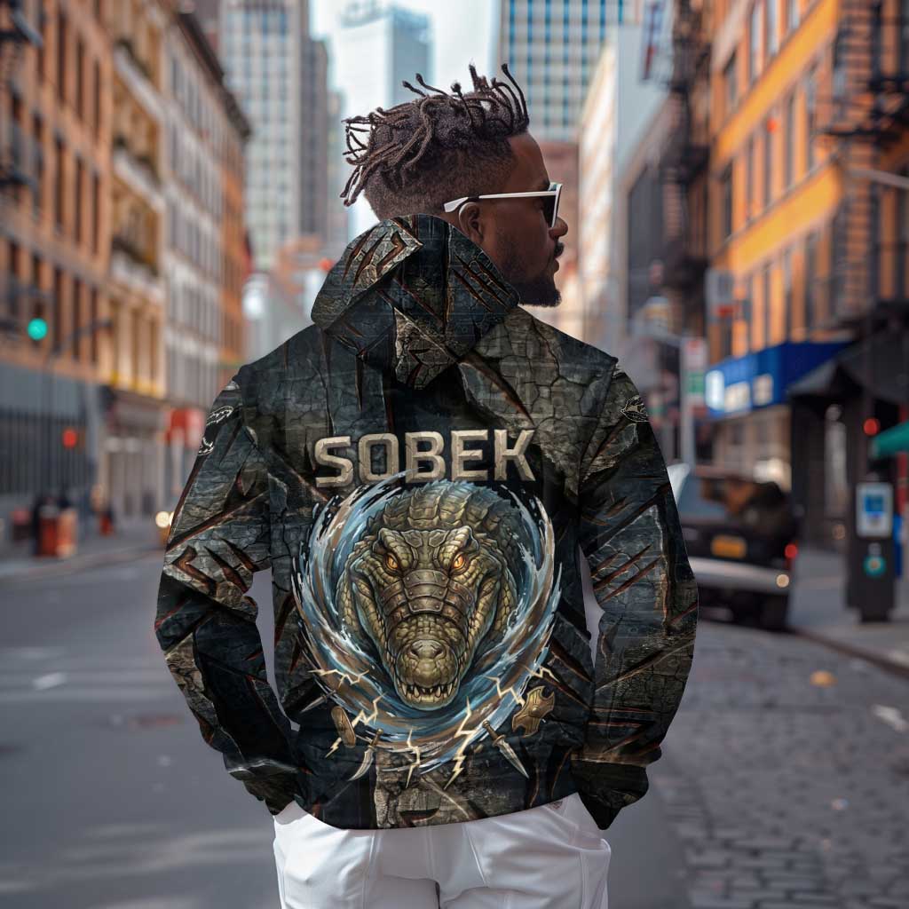 Sobek Egypt Hoodie with Crocodile Head Water Symbolism Ancient Guardian