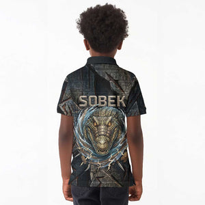 Sobek Egypt Kid Polo Shirt with Crocodile Head Water Symbolism Ancient Guardian
