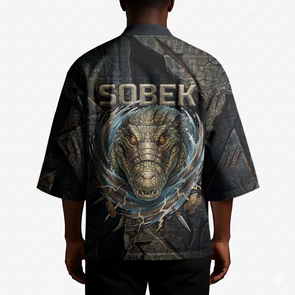 Sobek Egypt Kimono with Crocodile Head Water Symbolism Ancient Guardian