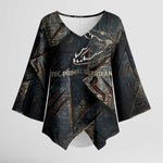Sobek Egypt Kimono Sleeve Blouse with Crocodile Head Water Symbolism Ancient Guardian