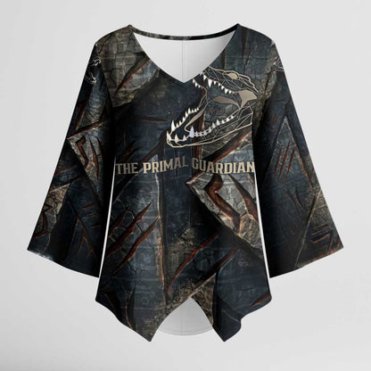 Sobek Egypt Kimono Sleeve Blouse with Crocodile Head Water Symbolism Ancient Guardian