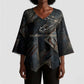 Sobek Egypt Kimono Sleeve Blouse with Crocodile Head Water Symbolism Ancient Guardian