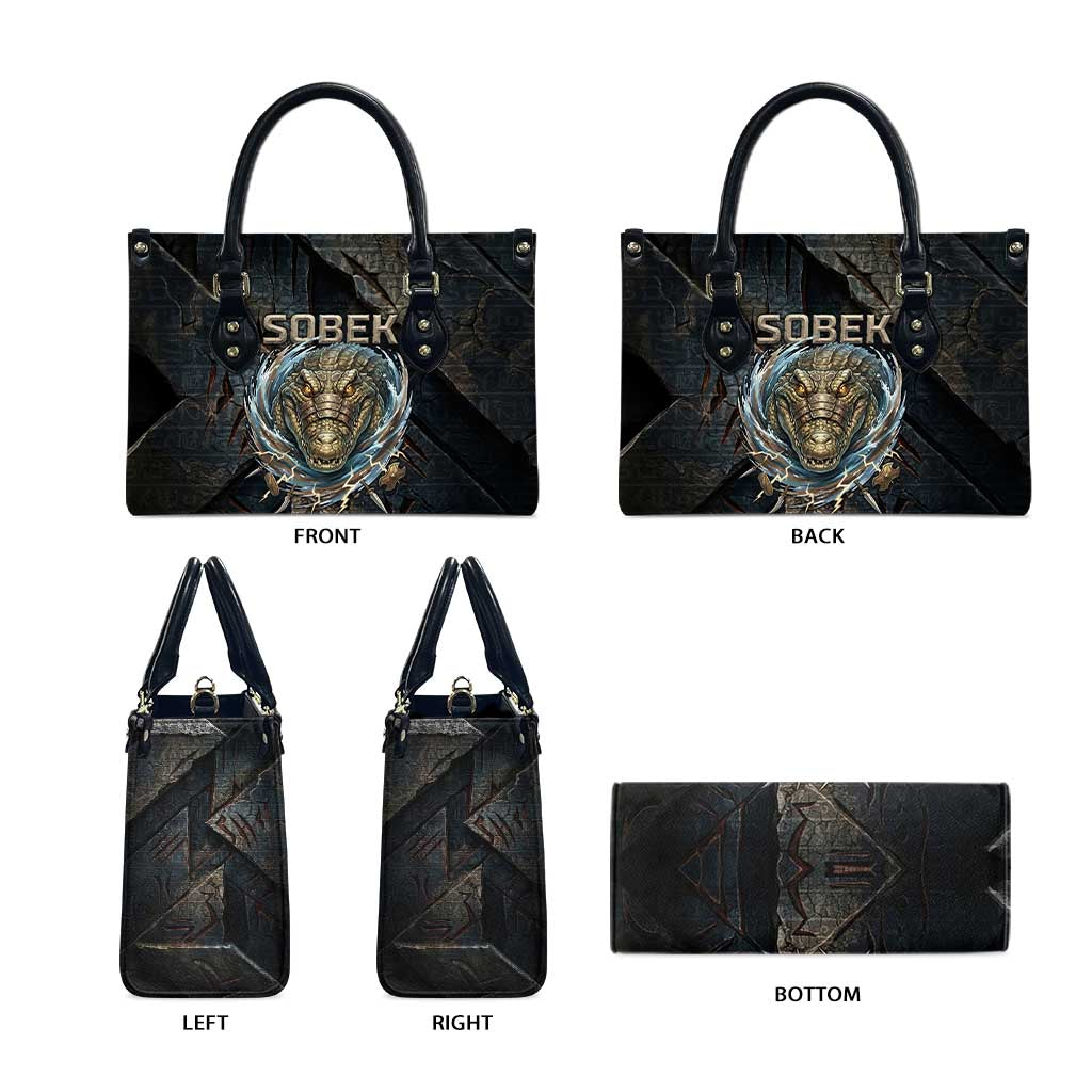 Sobek Egypt Leather Bag with Crocodile Head Water Symbolism Ancient Guardian