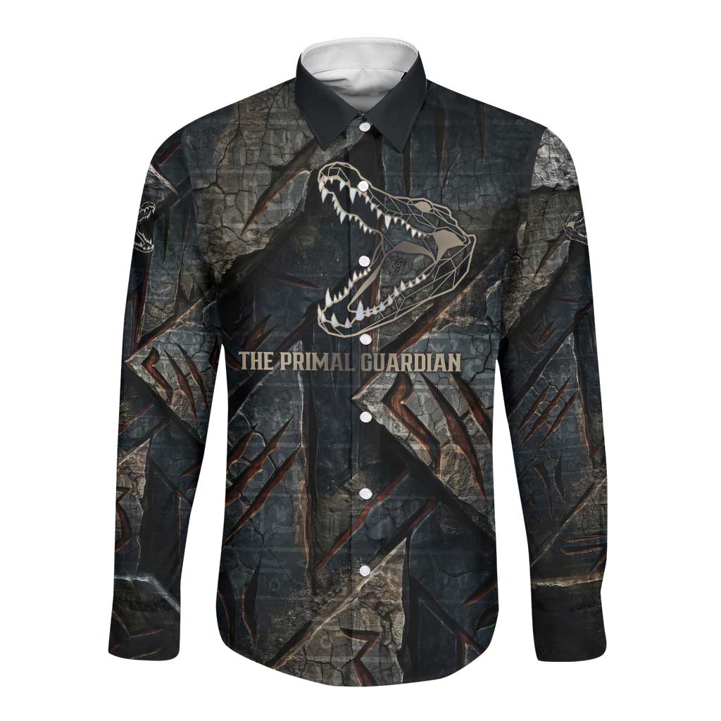 Sobek Egypt Long Sleeve Button Shirt with Crocodile Head Water Symbolism Ancient Guardian